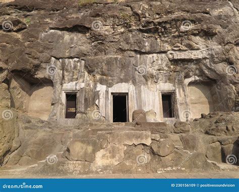 Entrance To Cave 3, the Most Prominent & Largest among the Western Group Series, Aurangabad ...