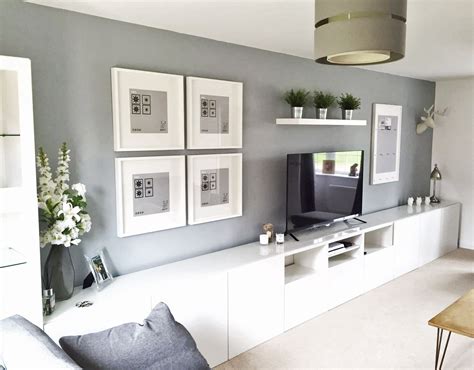 Ikea BESTÅ, Living Room, Tv unit, Picture Frames Ribba. White, Grey. | Wohnzimmer einrichten ...