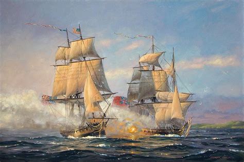 "John Paul Jones: RANGER v. DRAKE, 1778" (by Patrick O'Brien) | Ship paintings, Tall ships art ...