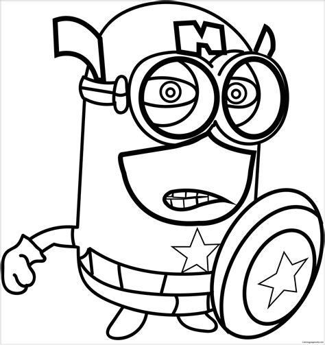 Angry Captain Minion Coloring Page - Free Printable Coloring Pages