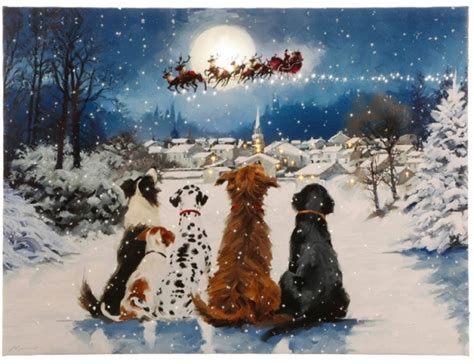 Pin by Linda ♫ James on Christmas paintings and art | Dog canvas art ...