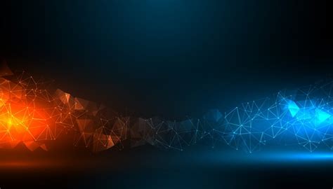 Free Vector | Digital technology background with blue and orange light ...