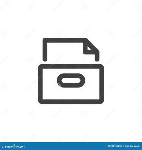 Archive box line icon stock vector. Illustration of information - 236767857