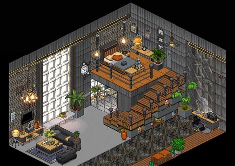 Modern Habbo Glass Home | House layouts, Model house plan, Cute house