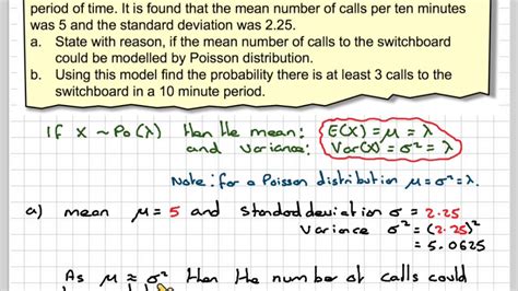 The mean and variance of a Poisson distribution - YouTube