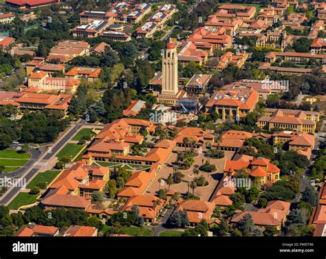 Stanford University campus Palo Alto California, Hoover Tower, campus, Silicon Valley ...