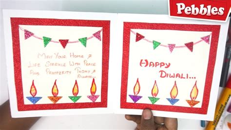 Diwali greeting card making for kids |Handmade diwali card steps|Easy ...