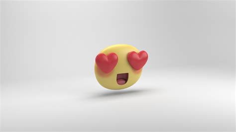 3D facebook love sticker model - TurboSquid 1293027