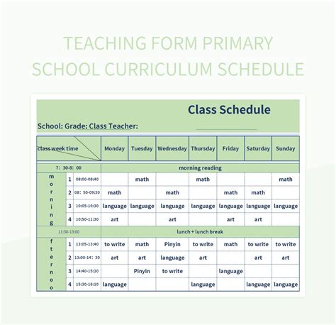 Free Primary School Curriculum Templates For Google Sheets And Microsoft Excel - Slidesdocs