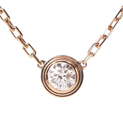 CARTIER 18K Pink Gold Diamond LM Diamants Legers Pendant Necklace 241451