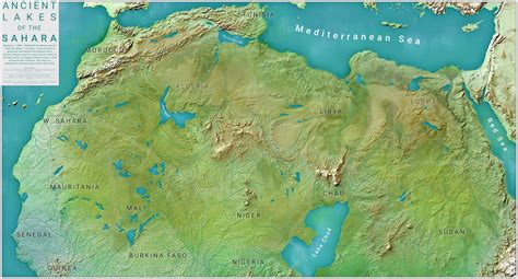 A Map of the Saharan Mega-Lakes during the Holocene Wet Phase #Maps #InterestingMaps # ...
