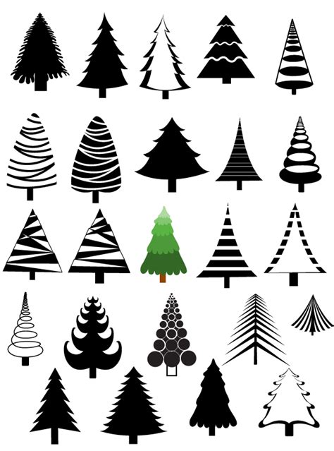 Christmas Trees Vectors, Brushes, Shapes, PNG & Picture - Free Downloads and Add-ons for Photoshop