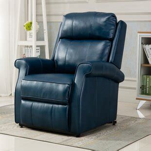 Blue Leather Recliners You'll Love | Wayfair