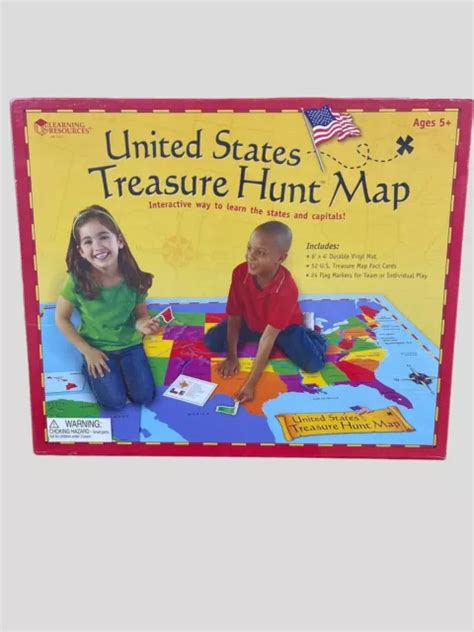 LEARNING RESOURCES WORLD Treasure Hunt Map Geography Continents Oceans Activity £33.55 - PicClick UK