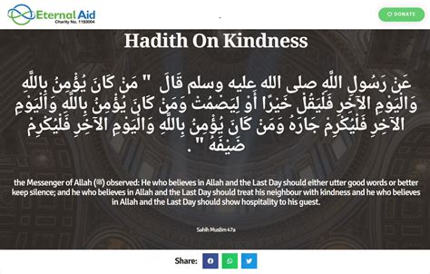 Hadith On Kindness - Eternal Aid Charity