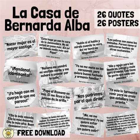 La Casa de Bernarda Alba, citas. Quotes. Federico García Lorca LCBDA Spanish A Level | Teaching ...