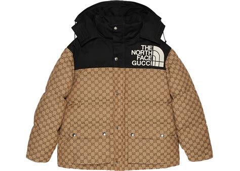 Gucci x The North Face Womens GG Padded Jacket Black Ebony Beige - SS21 ...