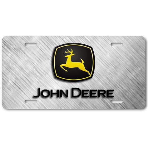 John Deere License Plate Black Logo Metal Background | Etsy