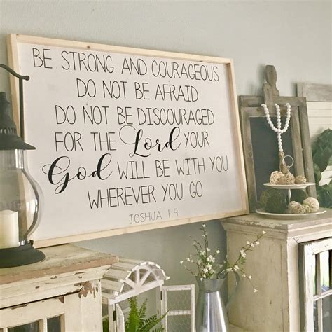 Large Framed Scripture Sign | Joshua 1:9 | Scripture Sign | Bible Verse ...