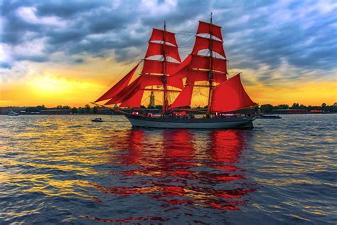 Sunset Sailboat Serenity - HD Wallpaper