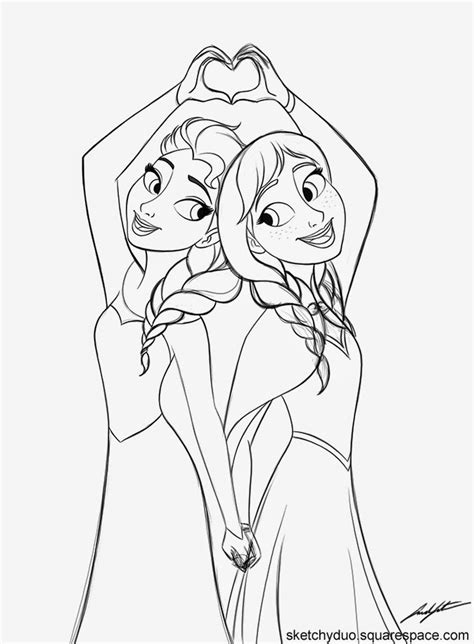 Elsa and Anna Sketch