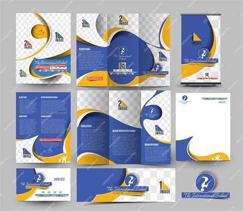 Free Vector | The international school stationery set template