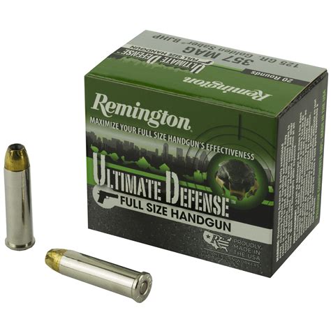 Remington Ultimate Defense 357 Magnum Ammo 125 Grain Brass JHP 20 ...