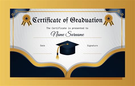 Certificate Graduation Award Vector Png Images Blue And Gold | Sexiz Pix