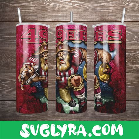 49ers Mascot Tumbler Wrap, 20oz Skinny Straight, San Francisco 49ers ...