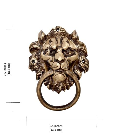 Brass Lion Design Door Knocker Antique Brass Finish Door | Etsy