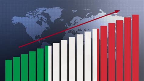 Premium Photo | Italy flag on bar chart concept with increasing values economic recovery and ...