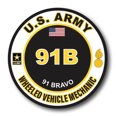 US Army 91B Wheeled Vehicle Mechanic MOS Decal