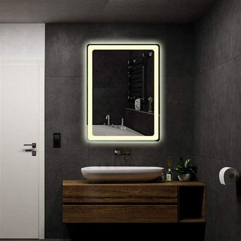 Anti-Fog Wall Mounted LED Mirrors Horizontal/Vertical Lighted Bathroom ...