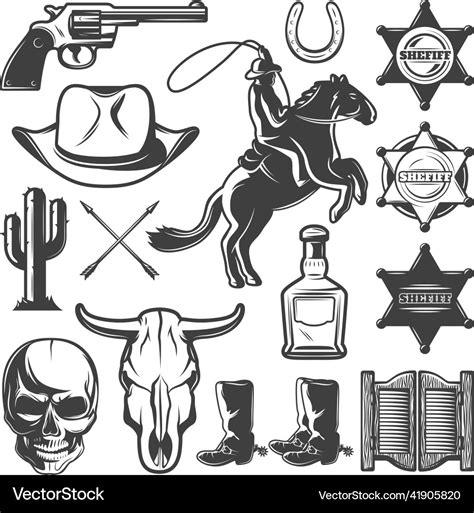 Wild west icon set Royalty Free Vector Image - VectorStock