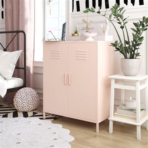 RealRooms Shadwick 2 Door Metal Locker Storage Cabinet, Pink - Walmart ...