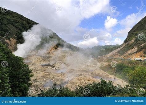 Steam from a Volcano stock image. Image of caribbean - 36349933