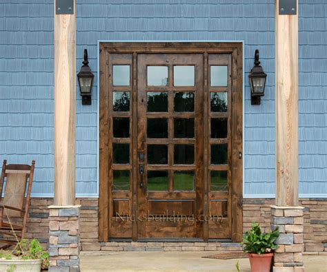 Rustic French Doors with Sidelights - SW-68