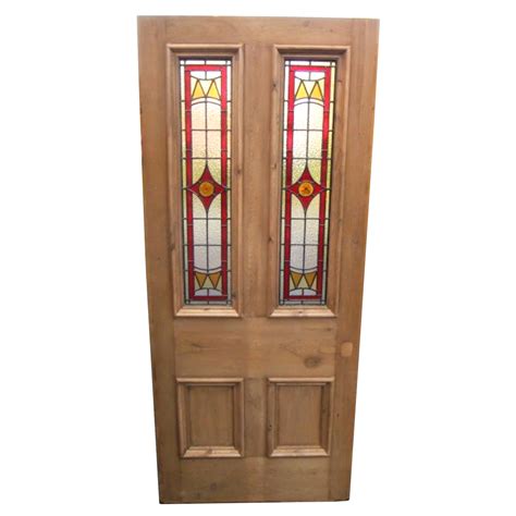 4 Panel Jet Stained Glass Door - From Period Home Style