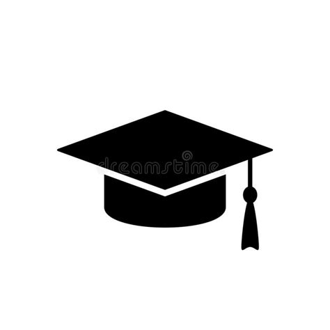 Grad cap silhouette icon stock vector. Illustration of college ...