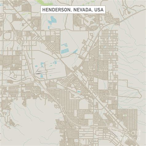 Henderson Nevada US City Street Map Digital Art by Frank Ramspott ...