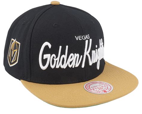 Vegas Golden Knights Vintage Script Black/Camel Snapback - Mitchell ...