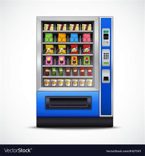 Realistic snacks vending machine Royalty Free Vector Image