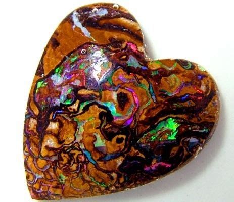 boulder opal love heart shape boulder heart opal, koroit opal heart ,opals Minerals And ...