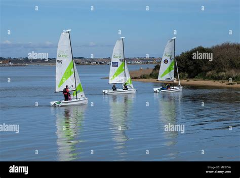 Dinghies sailing on Christchurch Harbour in Dorset, UK Stock Photo - Alamy