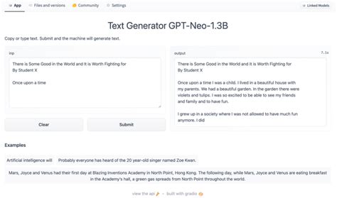 A screenshot of Text Generator GPT-NEO-1.3B | Download Scientific Diagram