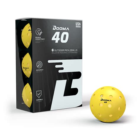 Outdoor Pickleball Balls Yellow (6) - BOOMA