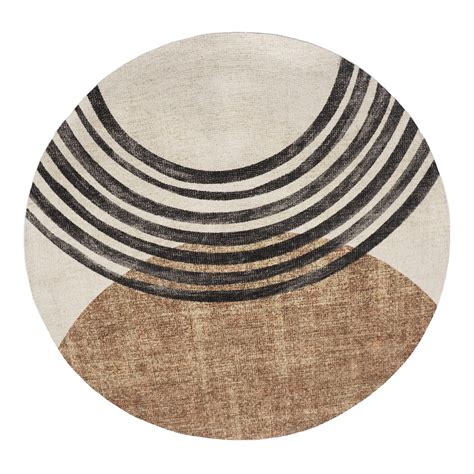 Round Black and Brown Modern Area Rug: Multi - Polyester by World Market | Modern area rugs ...