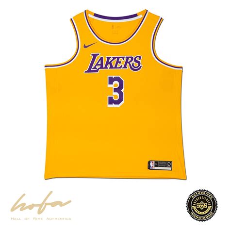 ANTHONY DAVIS AUTOGRAPHED LOS ANGELES LAKERS GOLD SWINGMAN NIKE JERSEY ...