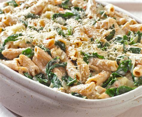 Vegetarian Baked Pasta With Cheese and Spinach Recipe