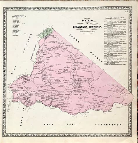 Brecknock Township Map Original 1864 Lancaster County Atlas - Etsy